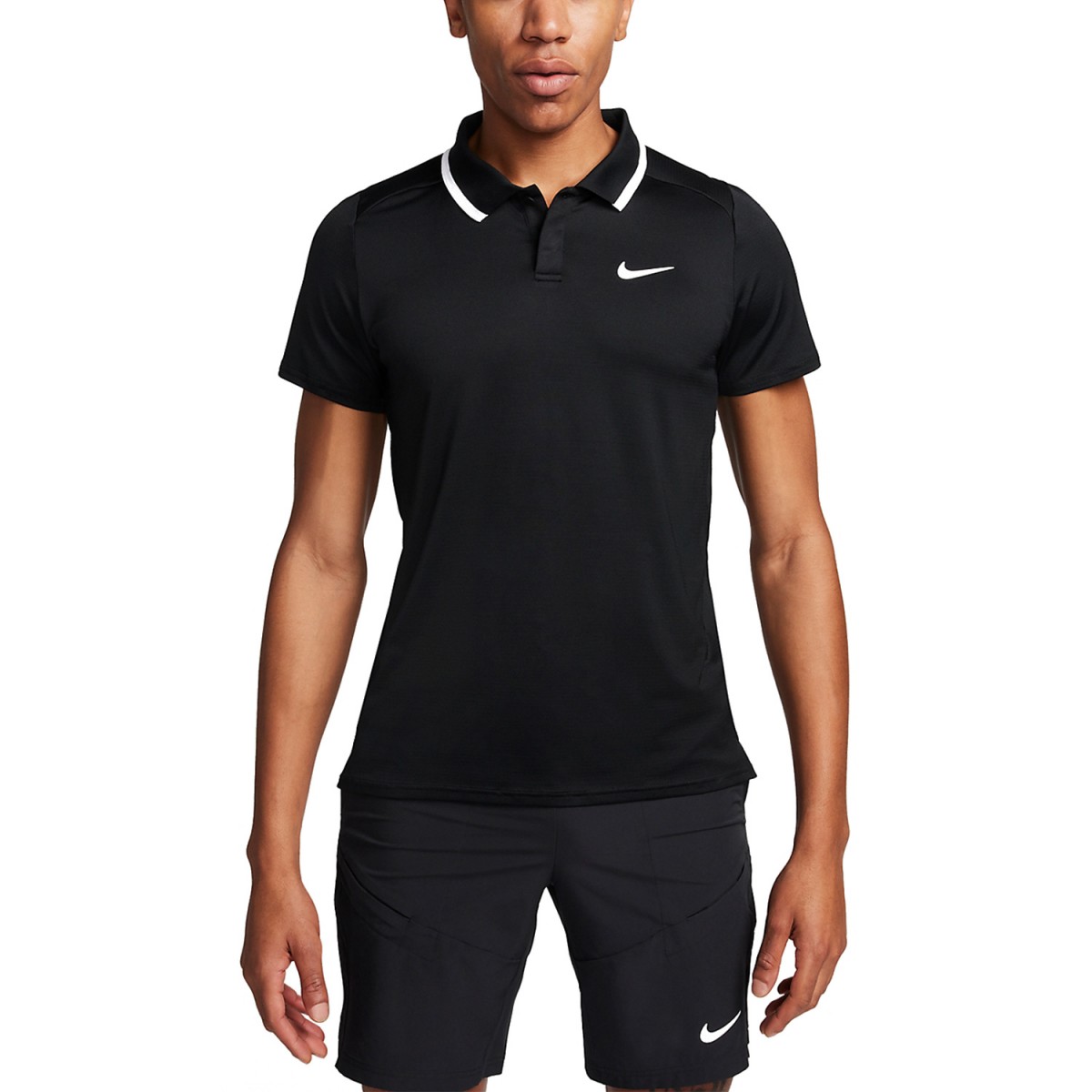 Тенісна футболка чоловіча Nike Court Advantage Polo black/white/white