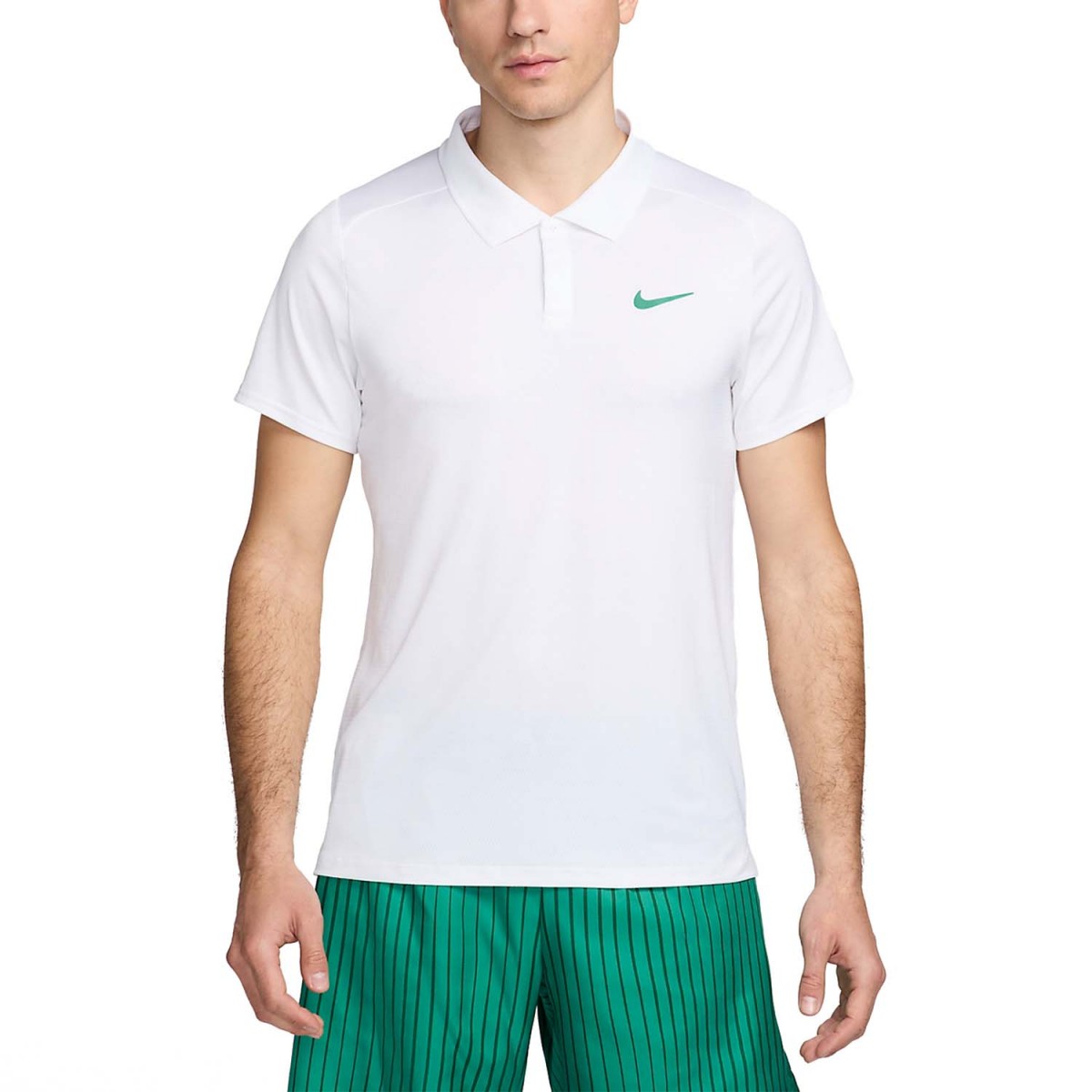 Тенісна футболка чоловіча Nike Court Advantage Polo white/malachite