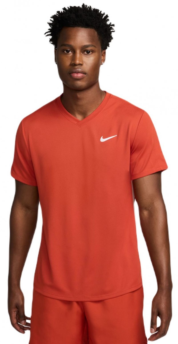 Теннисная футболка мужская Nike Court Victory Crew rust factor/pink quartz/white