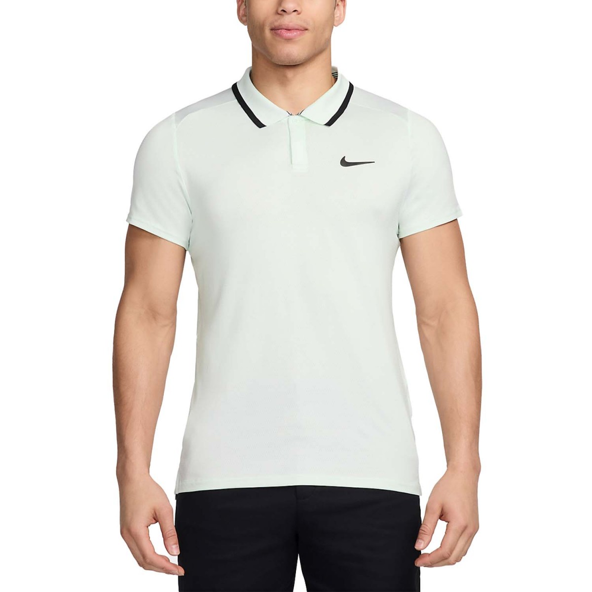 Теннисная футболка мужская Nike Court Advantage Polo barely green/black/black