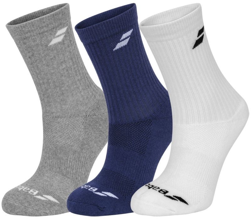 Babolat 3 Pairs Pack Socks Junior white/estate blue/grey