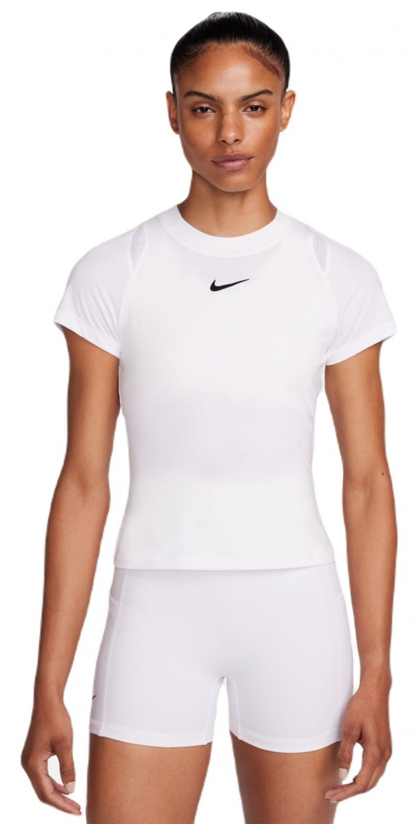 Теннисная футболка женская Nike Court Advantage Top white/black