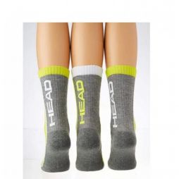 Head Performance Crew 3-pack/grey/white/yellow Head Performance Crew 3-pack/grey/white/yellow