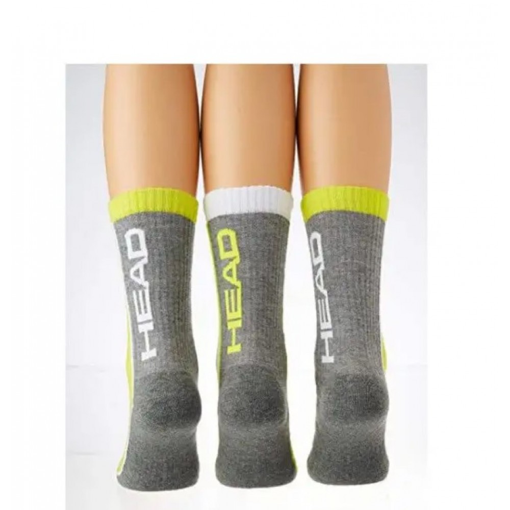 Head Performance Crew 3-pack/grey/white/yellow