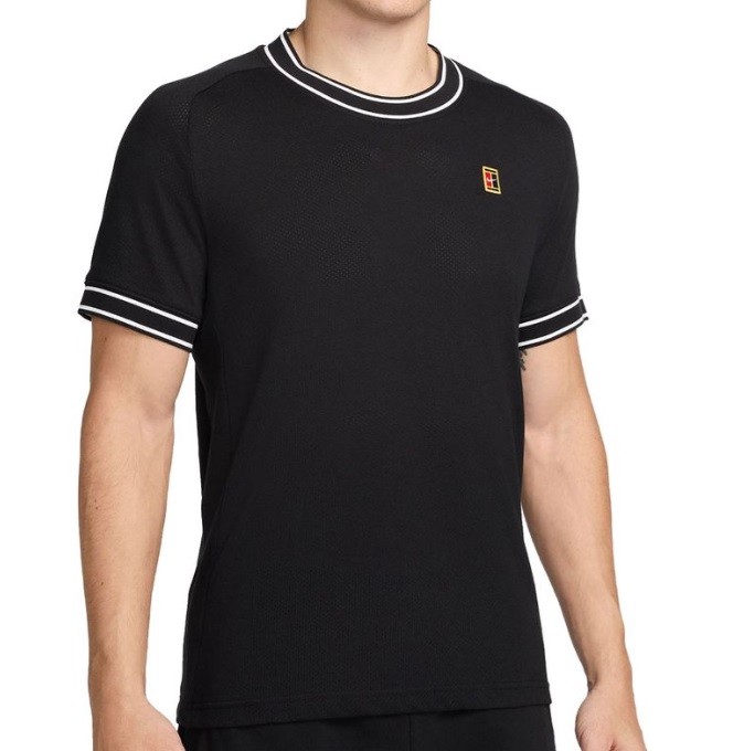 Теннисная футболка мужская Nike Court Heritage Logo T-Shirt black/white