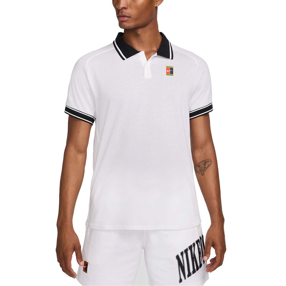 Теннисная футболка мужская Nike Court Heritage Tennis Polo white/black