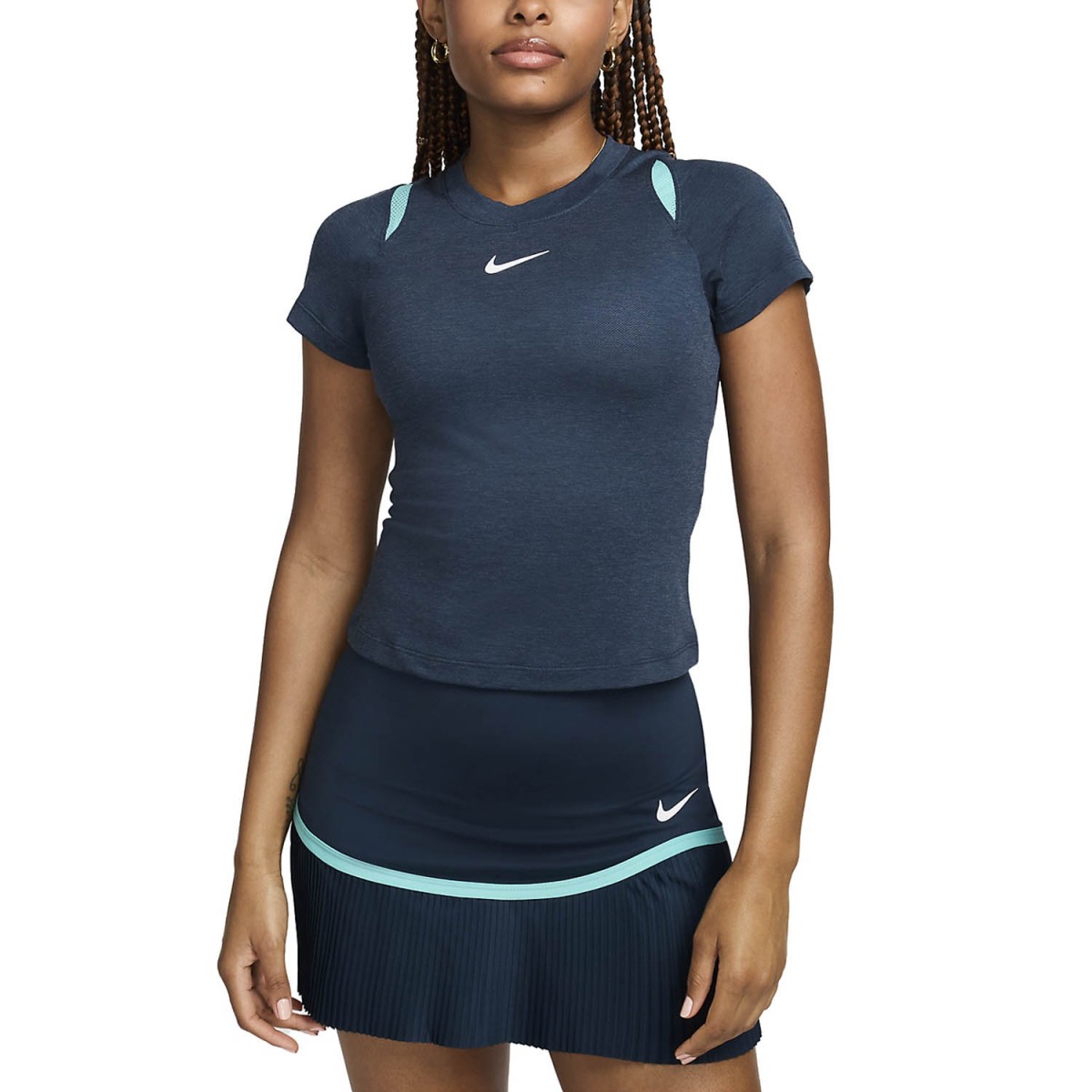 Тенісна футболка жіноча Nike Court Advantage Top armory navy/white