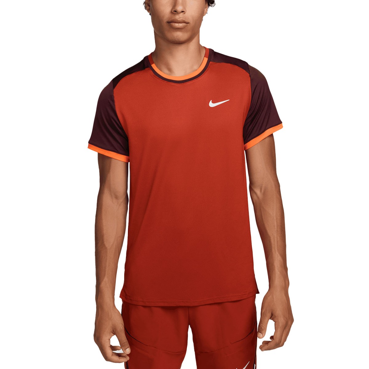 Тенісна футболка чоловіча Nike Court Advantage T-Shirt dragon red/burgundy crush/white