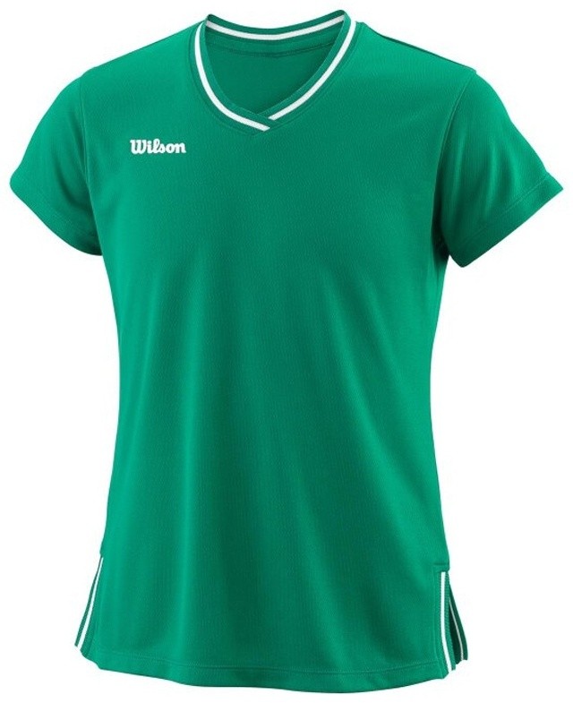 Тенісна футболка дитяча Wilson Team II V-Neck T-Shirt green