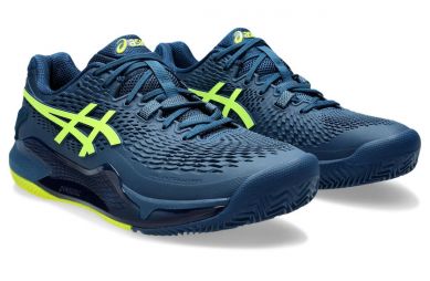 Теннисные кроссовки мужские Asics Gel-Resolution 9 Грунт mako blue/safety yellow Теннисные кроссовки мужские Asics Gel-Resolution 9 Грунт mako blue/safety yellow