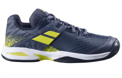 Дитячі тенісні кросівки Babolat Propulse Грунт Junior grey/yellow Дитячі тенісні кросівки Babolat Propulse Грунт Junior grey/yellow