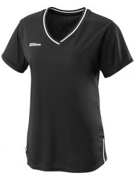 Теннисная футболка женская Wilson W Team II V-Neck black/white