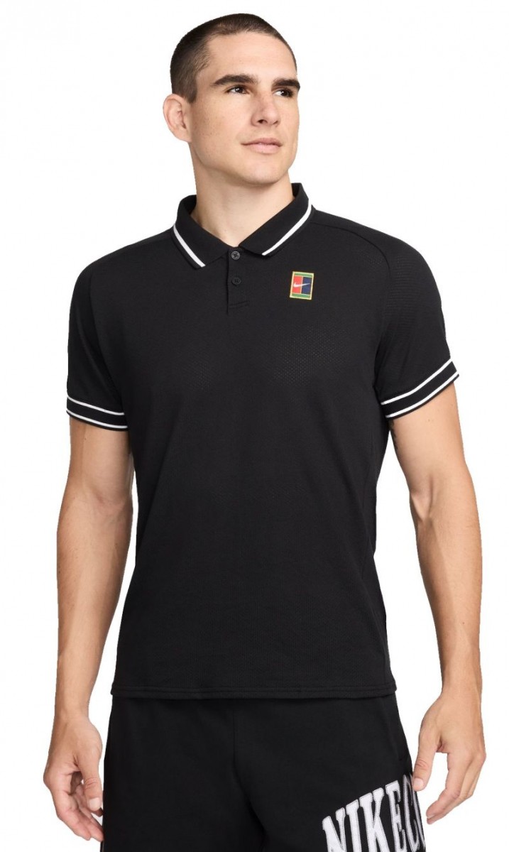 Теннисная футболка мужская Nike Court Heritage Tennis Polo black/white