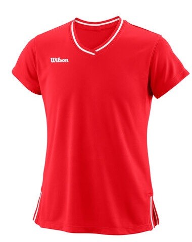 Теннисная футболка детская Wilson Team II V-Neck T-Shirt red