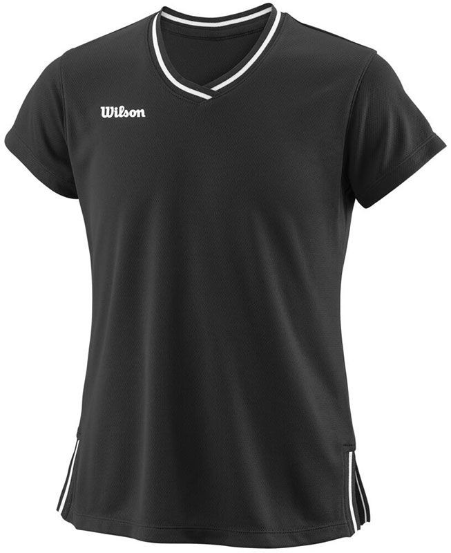 Теннисная футболка детская Wilson Team II V-Neck T-Shirt black