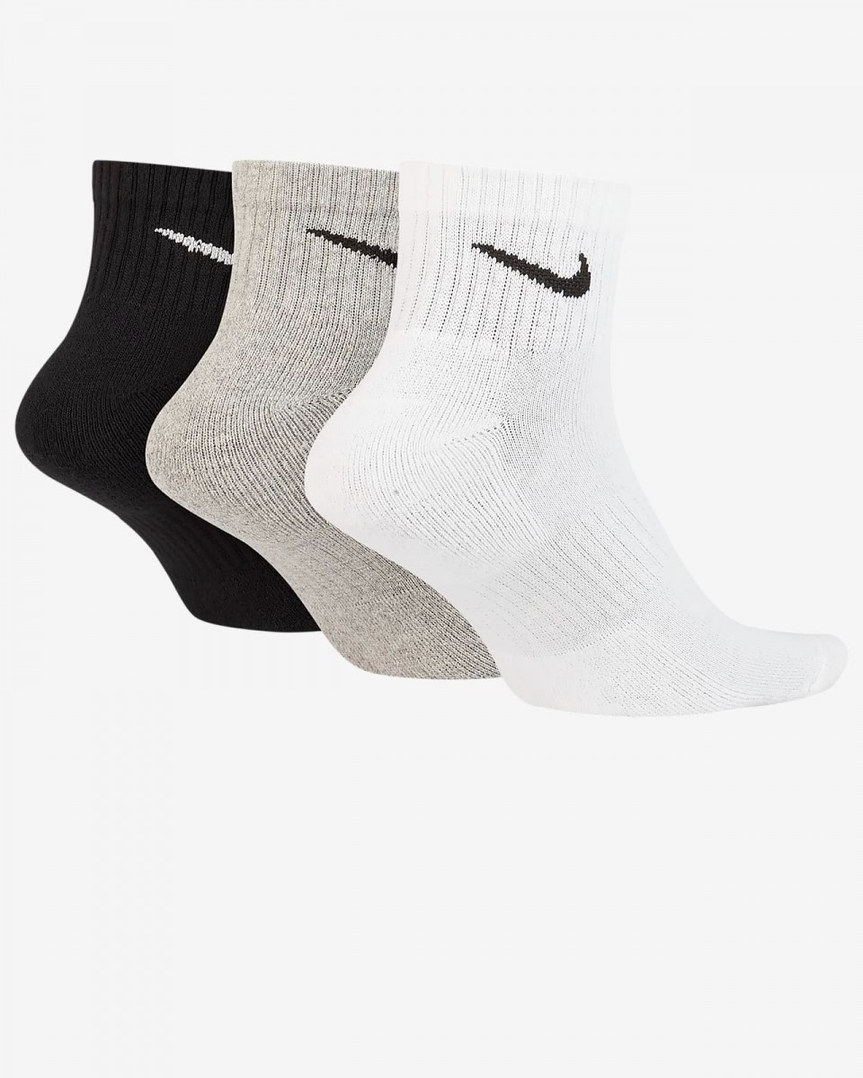 Nike Everyday Cushioned Quarter Junior 3-pack/black/grey/white