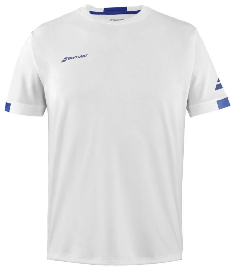 Тенісна футболка чоловіча Babolat Play Crew Neck T-Shirt Men white/blue