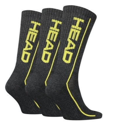 Head Performance Crew 3-pack/grey/yellow