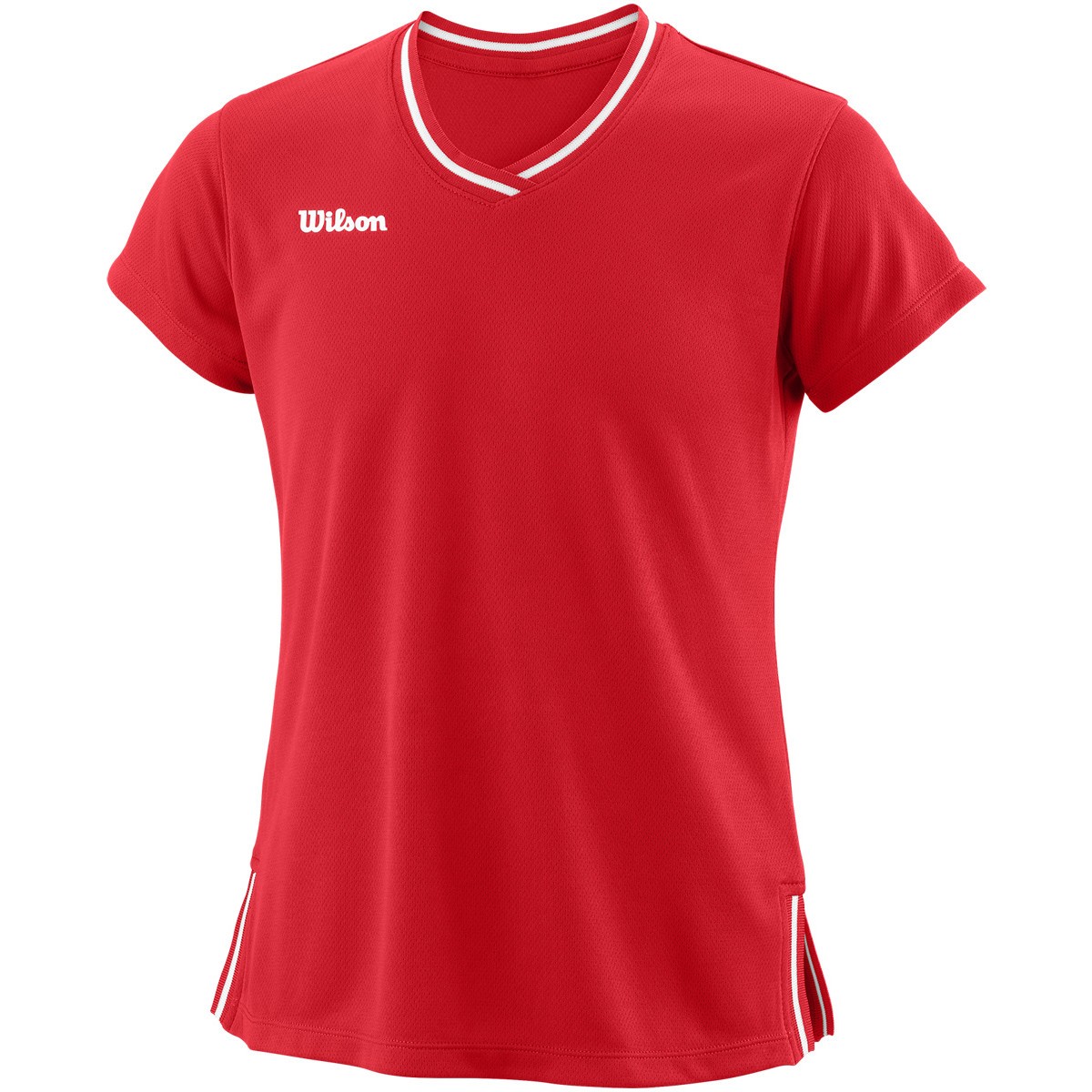 Тенісна футболка дитяча Wilson Team II V-Neck T-Shirt red