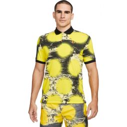 Тенісна футболка чоловіча Nike Printed Slim Polo opti yellow/black Тенісна футболка чоловіча Nike Printed Slim Polo opti yellow/black