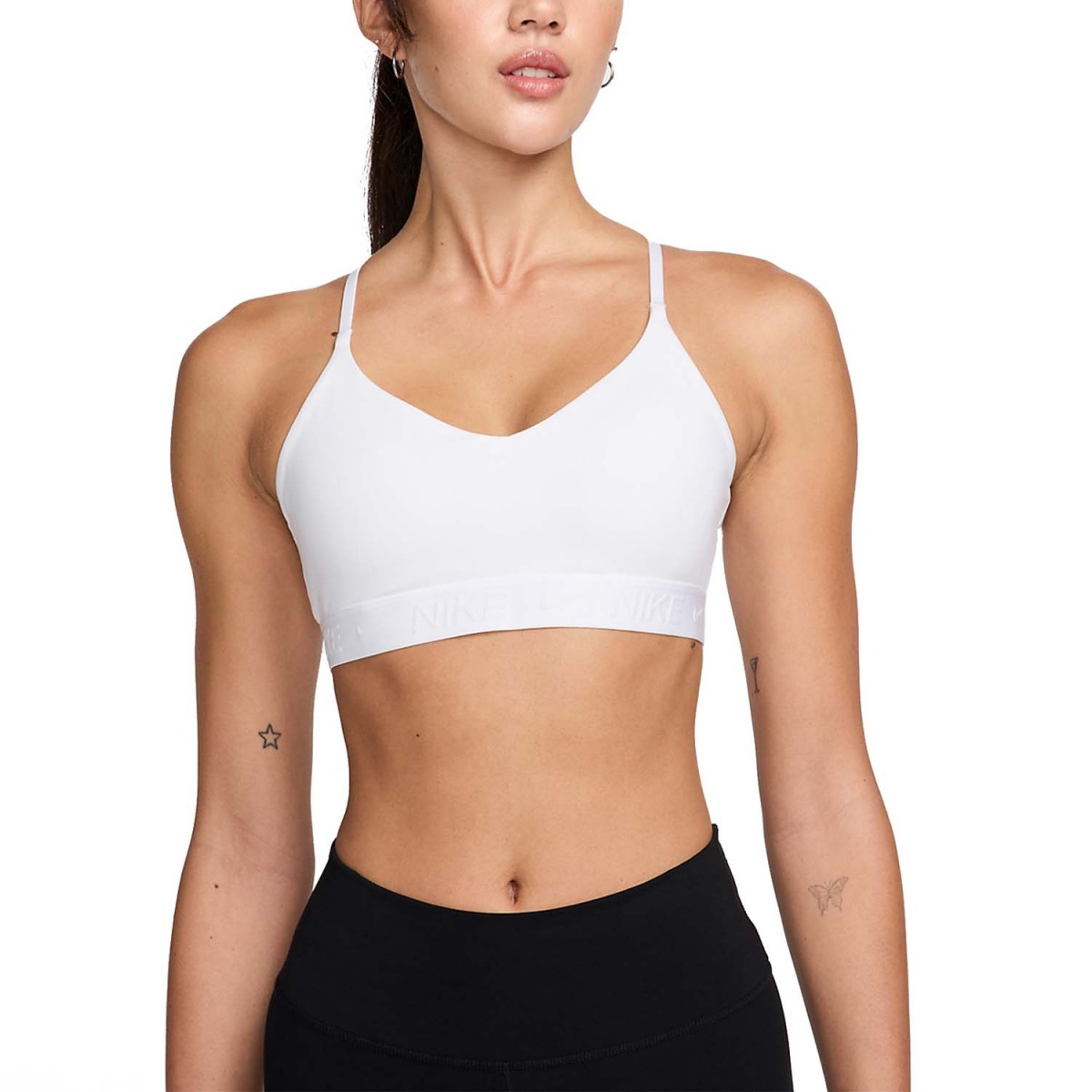 Топ женский Nike Indy Light Sports Bra white/stone mauve