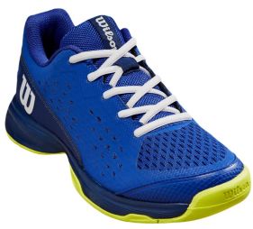Детские теннисные кроссовки Wilson Rush Pro JR blue/safety yellow Детские теннисные кроссовки Wilson Rush Pro JR blue/safety yellow