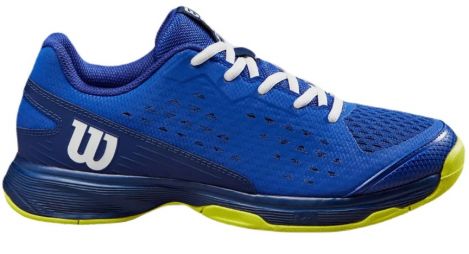Детские теннисные кроссовки Wilson Rush Pro JR blue/safety yellow Детские теннисные кроссовки Wilson Rush Pro JR blue/safety yellow