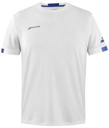Тенісна футболка дитяча Babolat Play Crew Neck T-Shirt Boy white/blue Тенісна футболка дитяча Babolat Play Crew Neck T-Shirt Boy white/blue