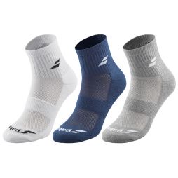 Babolat Quarter 3 Pairs Pack Socks white/grey/estate blue