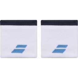 Напульсник Babolat Logo Wristband white/drive blue Напульсник Babolat Logo Wristband white/drive blue