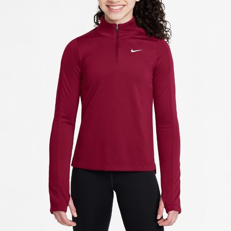 Теннисная футболка детская Nike Girl's Fall Half Zip red/white