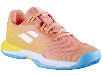 Дитячі тенісні кросівки Babolat Jet Mach 3 Грунт Junior coral/gold fusion Дитячі тенісні кросівки Babolat Jet Mach 3 Грунт Junior coral/gold fusion
