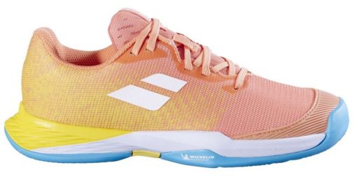 Дитячі тенісні кросівки Babolat Jet Mach 3 Грунт Junior coral/gold fusion Дитячі тенісні кросівки Babolat Jet Mach 3 Грунт Junior coral/gold fusion