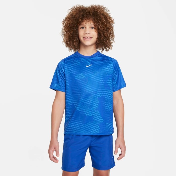Теннисная футболка детская Nike Print Top blue/white