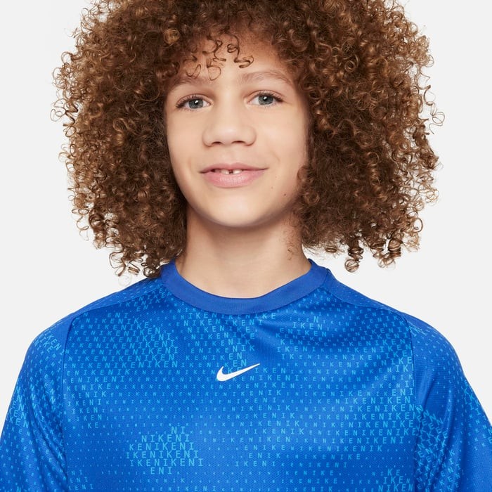 Тенісна футболка дитяча Nike Print Top blue/white Тенісна футболка дитяча Nike Print Top blue/white