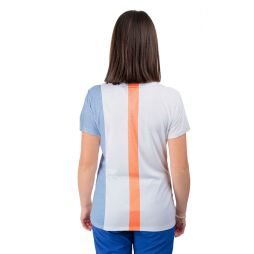 Тенісна футболка жіноча Babolat Play Cap Sleeve Top Women white / blue Тенісна футболка жіноча Babolat Play Cap Sleeve Top Women white / blue