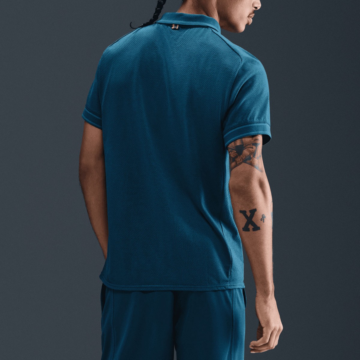 Тенісна футболка чоловіча Nike Court Heritage Tennis Polo blue force/green abyss