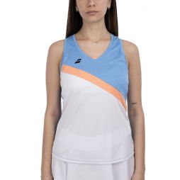 Тенісна майка жіноча Babolat Play Tank Top Women white/blue/orange Тенісна майка жіноча Babolat Play Tank Top Women white/blue/orange