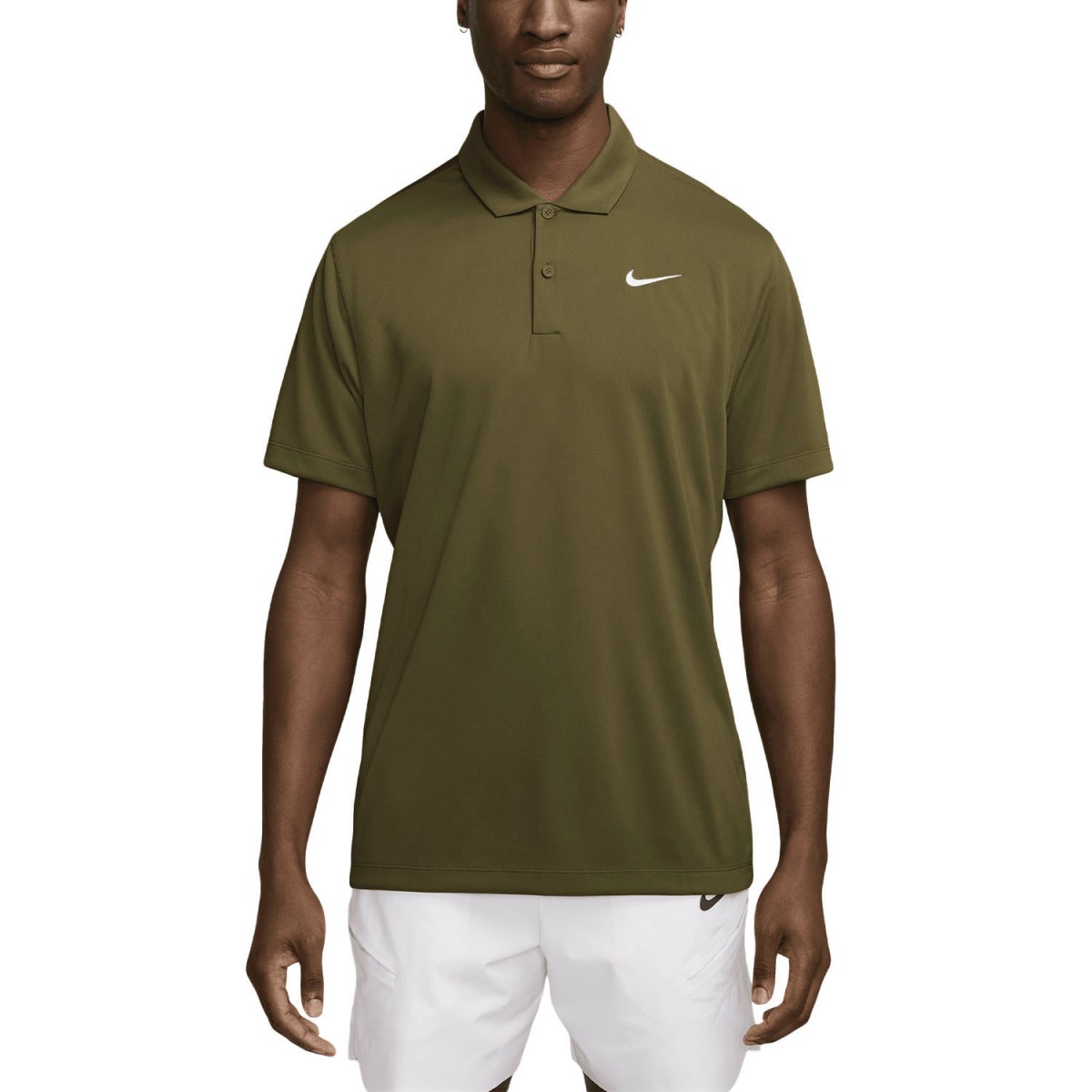 Тенісна футболка чоловіча Nike Court Solid Polo olive flak/white