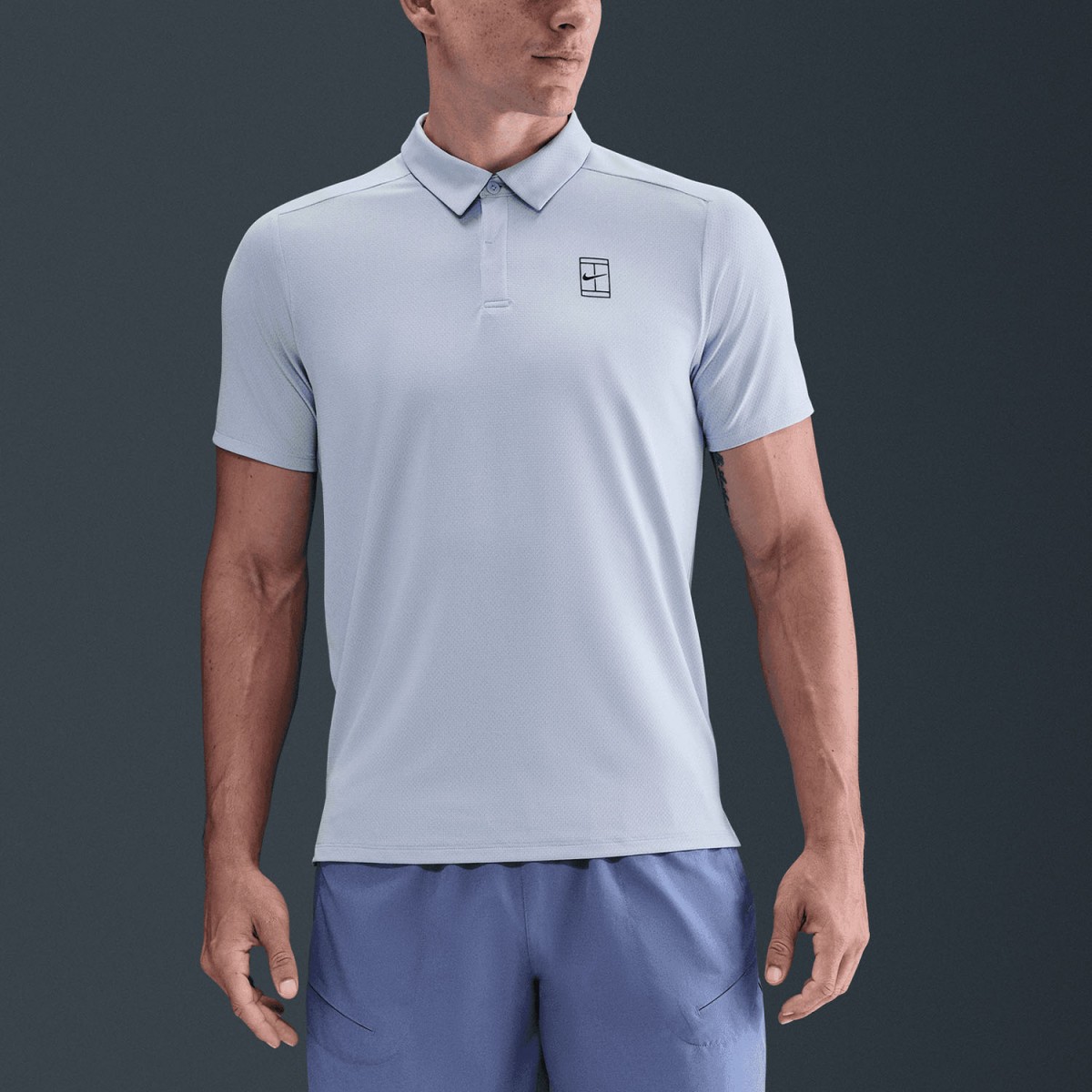 Тенісна футболка чоловіча Nike Court Advantage Polo ghost/black