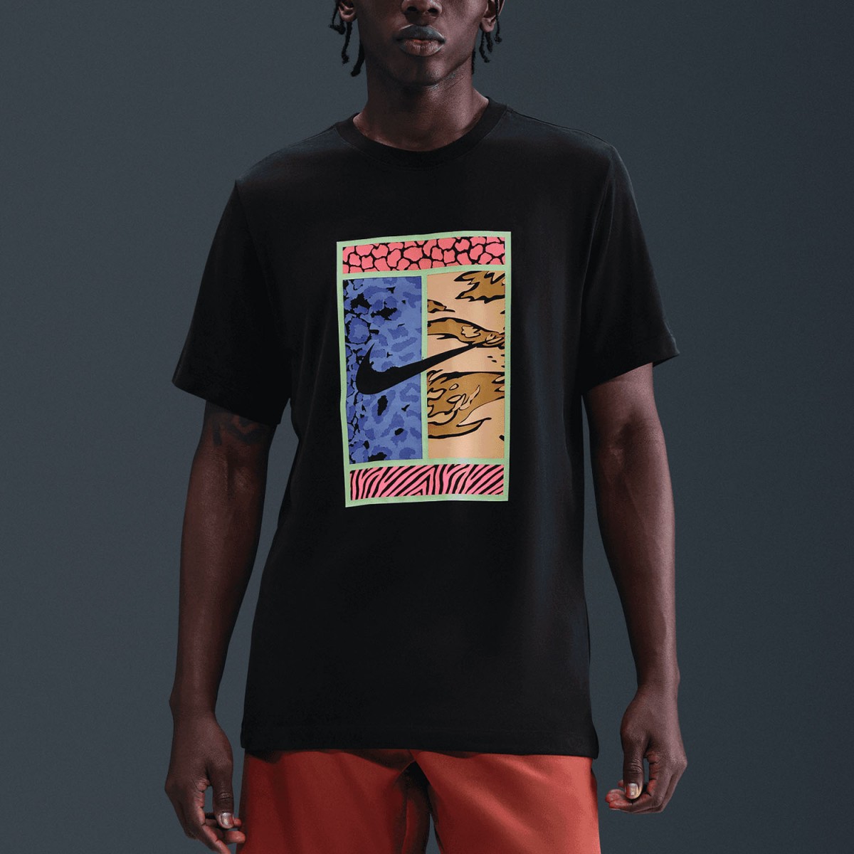 Футболка чоловіча Nike Dri-FIT Court T-Shirt black/multi