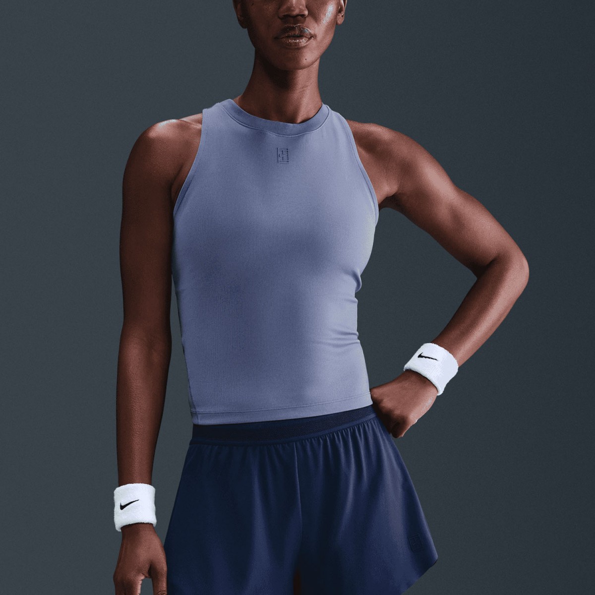 Тенісна майка жіноча Nike Court Advantage Tank white world indigo/world indigo