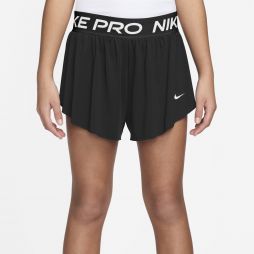 Шорти дитячі Nike Pro Girls Dri-FIT 2-in-1 Shorts Black/Black/White Шорти дитячі Nike Pro Girls Dri-FIT 2-in-1 Shorts Black/Black/White