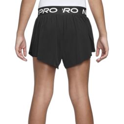 Шорти дитячі Nike Pro Girls Dri-FIT 2-in-1 Shorts Black/Black/White Шорти дитячі Nike Pro Girls Dri-FIT 2-in-1 Shorts Black/Black/White