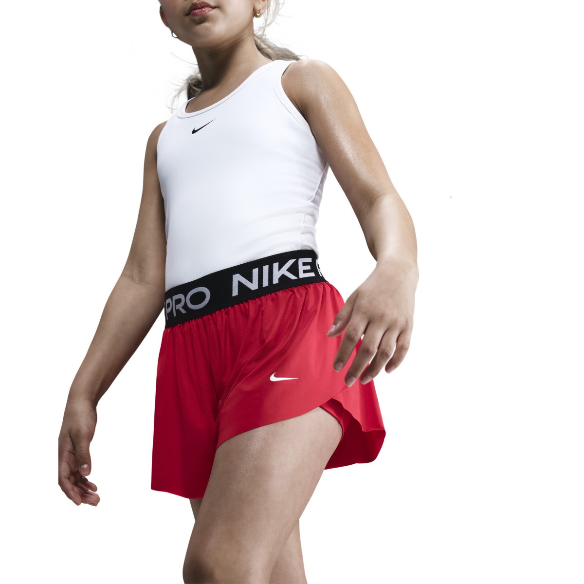 Шорти дитячі Nike Pro Girls Dri-FIT 2-in-1 Shorts University Red/Black/White
