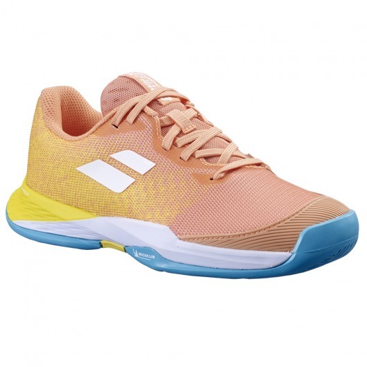 Детские теннисные кроссовки Babolat Jet Mach 3 All Court Junior coral/gold fusion