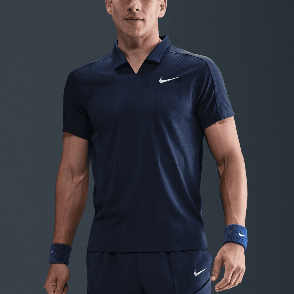 Теннисная футболка мужская Nike Court Advantage Slam Polo NY midnight navy