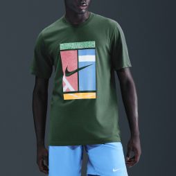 Футболка чоловіча Nike Dri-Fit Court Pro T-Shirt green/multicolor Футболка чоловіча Nike Dri-Fit Court Pro T-Shirt green/multicolor