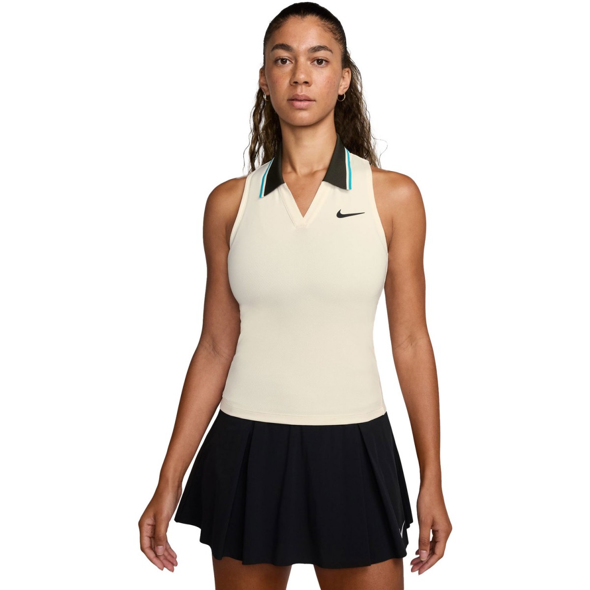 Теннисная майка женская Nike Court Dri Fit Slam Tank RG pale ivory/dusty cactus/black