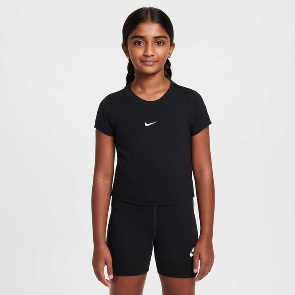 Тенісна футболка дитяча Nike Short Sleeve Slim Mod Crop Top black/white
